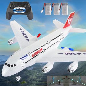 Aeronave Modle Airbus A380 RC Airplane Drone Toy Remote Control Plane 2.4g Plano de asa fixa Modelo de aeronave ao ar livre para crianças garoto Aldult Gift 230503