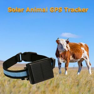 Trackers Solar Animal GPS Tracker Antiremoval Alarm Portable WiFi GPS Locator Waterproof Antilost Tracker för Cow Cattle Sheep Horses