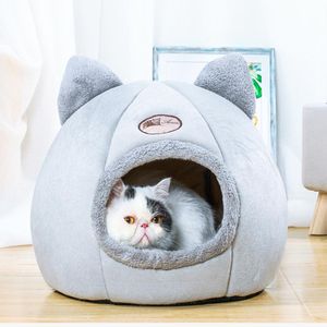 Tappetini Pet Cat House Canile Semi Chiuso Allevamento Cute Cartoon Caldo Gattino Cucciolo Letto Comodo Nido Pieghevole Tappetino per Dormire Pet Supplie