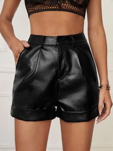 Shorts femininos Moda feminina FAUX PU CHURO DE CALURO LADIE SEXY ELEGENTE CAIS POLUGO PLOCH BLAT BURLO MEMANONES CORTOS 230503