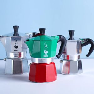 Verktyg Bialetti Aluminium Coffee Moka Pot Espresso Percolator Stove Coffee Maker Pot Classic Ocongonal Form Home Outdoor Cafe Tool