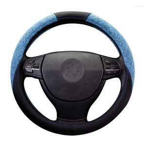 Steering Wheel Covers Embossed Cover Interior Accessories Artificial Leather Set Car Shape