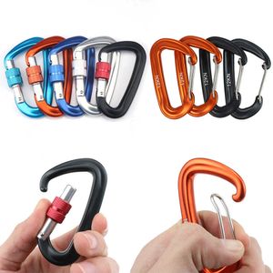 5 PCSCARABINERS Professionell klättring Carabiner D Form bergsklättring spännkrok 12kn säkerhetslås utomhusutrustning Tillbehör Cool P230420