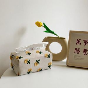 Organisation japansk liten blommor vävnadslåda ljus lyxig kartong vardagsrum matsal dekoration servetten täckning härlig tygtäcke