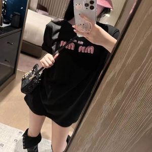 Women's T-shirt New23ss Summer New Three-dimensional Embroidery Furry Letter Crewneck Short Sleeve Cotton Comfortable All-fit Top