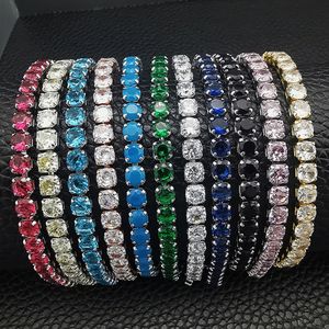 Hip Hop Tennis bracelet Bracelet 5mm multicolor zircon rhinestone bracelet Female full drill non fading fashion jewelry accessories