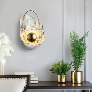 Wall Lamp Post-modern White/Black LED Lamps Loft Living Room Deco Aisle Lighting Bedroom Sconces Outdoor Copper Fixtures