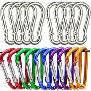 5 PCSCARABINERS 20PCS MINI CAPECHAIN ​​ALLUMINUM сплав D-Ring Buckle Spring Snap Clip Clip Clycains.