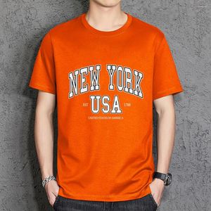 メンズTシャツヨークUSA EST 1788ストリートシティレターメンズTシャツカジュアル品質服コットンビンテージティーファッションルーズマン服