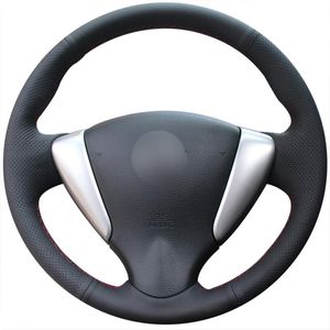 Coprivolante Coprivolante morbido antiscivolo in pelle sintetica nera cucita a mano per Tiida Sylphy 2012-2023 Versa 2023-2023