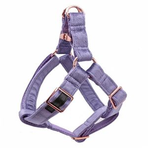Светло-фиолетовая бархатная шлейка для собак, базовый поводок для собаки, регулируемая хлопчатобумажная ткань для собак и кошек