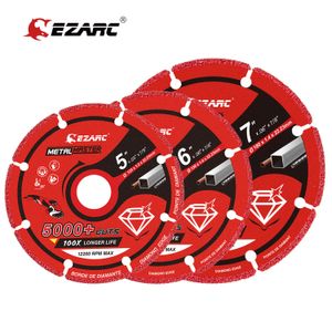 Zaagbladen EZARC Tools Cutting Wheel Diamond Edge 5''(125mm) 6''(150mm) 7''(180mm) Metal Cutting Wheel with 7/8''(22.23MM) Arbor 5000+ Cuts