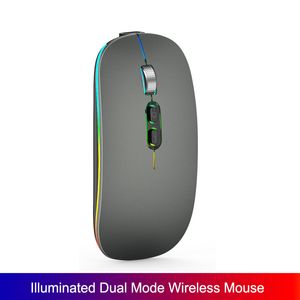 2.4G Mus trådlös Bluetooth Dual Mode Gaming Mouse Charge och Glow Mute Office Laptop Accessories 2.4 GHz Trådlös mus