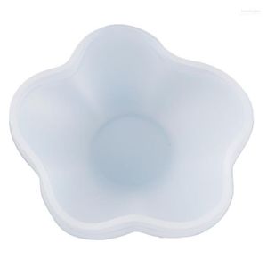 Förvaringslådor fack Diy Flower Bowl Plate Silikonform för harts Heminredning Fluid Epoxy Mögel Tray