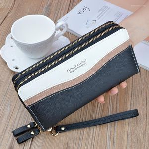 Wallets MONNET CAUTHY Long Two Zipper High Capacity Multifunction Multi-card Slot Purse Practical Red Black Blue Wallet