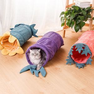 Brinquedos de veludo dobrável gato canal brinquedos para animais de estimação gatinho jogar perseguição esconder túnel tubo interior para jogo escondendo brinquedos pet gato acessórios