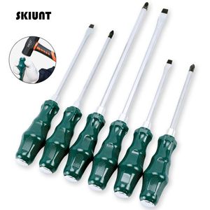 Schroevendraaier SKIUNT 6Pcs Screwdriver Set Precision Slotted Phillips ThroughType Screw Bits Knockable Handle Household Repair Hand Tools Kits