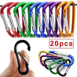 5 PCSCarabiners 20pcs Carabiner Keychain Outdoor Camping Climbing Hiking D-ring Snap Clip Lock Buckle Hooks Sports Fishing Bucklekeychain Tools P230420