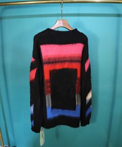 남성 스웨터 오프 브랜드 디자인 카디건 색상 변화 남성과 여자의 같은 느슨한 풀 오버 라운드 목 니트 스웨터