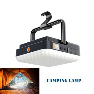 LED -campinglampor utomhus tältbelysning Kraft Nödladdning Superljust multifunktionell magnet Arbetsljus SOS Vattentät USB 5V Solar laddning