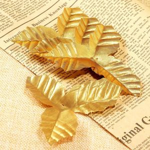 Decorative Flowers 50Pcs Silk Green/Goden Artificial Flower Leaves High Quality Leaaves Wedding Decor Rose Leaf