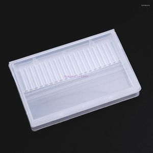 Gift Wrap 100pcs Nail Art Drill Bit Storage Empty Exhibition Box Manicure Tool Organizer Container Stand Clear Holder 20 Holes Case