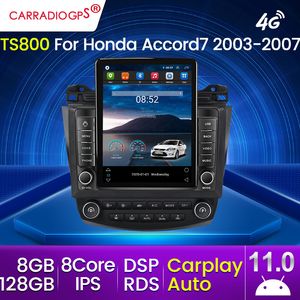 Android 11 CAR DVDステレオマルチメディアプレーヤーホンダアコード7 cm UC CL 2003-2007ラジオGPSナビゲーションwifi bt carplay auto