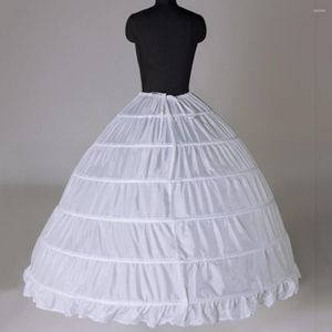 Kadın pijama kadınları Crinoline Petticoat A-Line 6 Çember Etek Düğün Gelin Elbise Balo Elbisesi için Uzun Etir Slips Beyaz O7X2