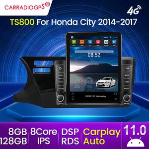 4G LTE Android 11 DVD Multimídia estéreo para Honda City 2014-2017 Mão esquerda Dirigir Radio GPS de navegação por jogador