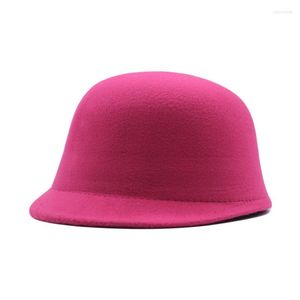 Berets 2023 Solid Color Wool Felt Hat Women Autumn and Winter Fashion Equestrian Baseball Cap Female Plate Top