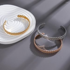 Bracciale rigido placcato in oro Bracciale amante per donna Uomo Spighe di grano in acciaio inossidabile Affascinanti gioielli maschili femminili Regalo per la festa nuziale