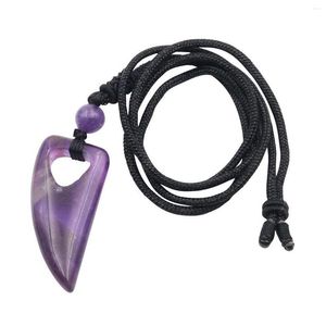 Anhänger Halsketten Energieheilung Kristall Labradorit Männer Frauen Verstellbares Seil Modeschmuck Lässiges Geschenk Wolf Tooth Neckla Dhgarden Dh9Mk