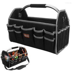 Storage Bags Tool Bag Organizer Small Carry For Tools Wide Mouth Electrician Open Top Tote Pocket Heavy Duty Bin With Handle