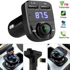 Sıcak Satış FM50 X8 FM Verici Aux Modülatör Araç Kiti Bluetooth Handfree Araba Ses Alıcı Mp3 Oyuncusu 3.1a Hızlı Şarj İkili USB ARAÇ C İLE
