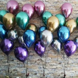 زخرفة الحفلات 100pc البالونات اللاتكس Chrome Decord الزفاف ديكور Globos Metalicos سميكة لؤلؤة لؤلؤة Ballon Helium Supplies Supplies