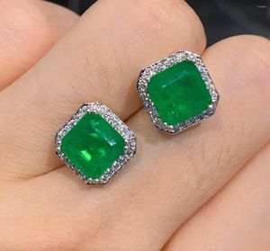 Hoop Earrings Genuine Real Jewels Fengwang Red Live Broadcast Simulation Emerald Palaiba Main Stone 8 High Quality