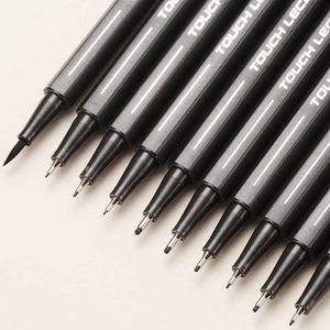 Markers 10Pcsset Pigment Liner Micron Ink Marker Pen 005 01 02 03 04 05 Brush Tip Black Fineliner Sketching Manga Drawing 230503