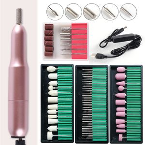 Nail Art Equipment Tragbarer elektrischer Nagelschleifer Professionelle Bohrmaschine Fräser Set Poliergerät für Maniküre und Pediküre SAUSB 230428