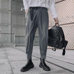 Pantaloni Pantaloni Harem da uomo primavera estate con cintura Pantaloni alla caviglia affusolati alla moda Pantaloni da completo casual in vita elastica Nero Grigio