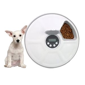 Alimentazione Alimentatore Automatico per Animali Domestici 6 Pasti 6 Griglie Distributore di Alimenti Secchi per Cani e Gatti Timer 24 Ore Forniture per Animali Domestici