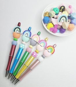 5pcs Pen z koralikami z koralikami Beadable Ballpoint Pen DIY ręcznie robiony luksus do pisania Cool School Kid Prezent