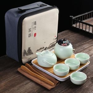 Tele ATTUALE TEA TEA CINE TACE SET KUNG FU TEASET CERAMIC TEAPATINO PERCOLA PERCOLA TEASET GAIWAN TACHE CUPSE DI TEA CERIMONY CERIMONIA DEL TEA