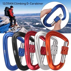 5 PCSCarabiners 12 25KN Aluminum Climbing Security Master Lock Professional Safety Carabiner D Shape Hooks Outdoor Ascend Protective Equipment P230420