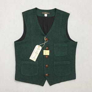 Gilet da uomo BOB DONG Gilet da abito retrò in lana pettinata Gilet da caccia abbottonato da uomo invernale