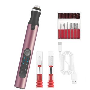 Nagelkonstutrustning Portable Electric Nail Drill Professional Nail File Kit för gel Nails Manicure Pedicure Polering Formverktyg Salong Nail Tools 230428