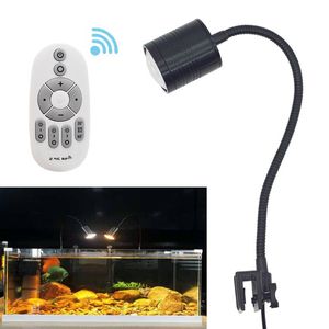 Oświetlenie Aquarium LED Lekkie dekorację akwarium Rośliny Rośliny Rośnie zdalne ściemnialne lampa żółw gady 110V 220V 3W 5W 7W