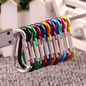 5 PCSCARABINERS 10st/pack Aluminiumlegering Vandring camping G-formad spänne nyckelchain krok karabiner slumpmässig färg fiske buckkeychain karabiner p230420