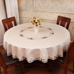 Bordduk Elegant rund bordduk tyg el enkla stora blommor lyxiga bankett toalha de mesa hem textil eb50zb