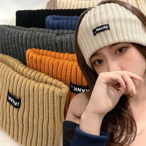 Headbands Women Winter Broadside Headband Solid Color Knitted Warm Headwrap Girls Punk Elastic Sports Hair Bands for Hair Accessories J230502