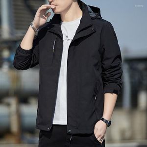 Men's Jackets Men's Thin Business Fashion Jacket Male Stand Collar Casual Zipper Outdoor Sports Coat Hooded Windbreaker Waterproof